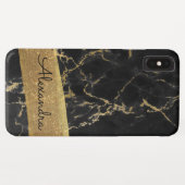 Goud en zwart marmer met goudfolie en glitter Case-Mate iPhone case (Achterkant (horizontaal))