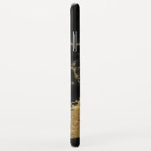 Goud en zwart marmer met goudfolie en glitter Case-Mate iPhone case (Achterkant/rechts)