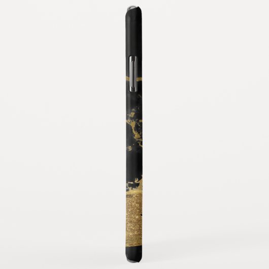 Goud en zwart marmer met goudfolie en glitter Case-Mate iPhone case (Achterkant/rechts)