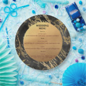 Goud en zwart marmer thema bruiloft Menu Papieren Bordje (Feest)