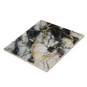Goud en Zwart Marmeren Achtergrond Patroon Tegeltje (Zijkant)