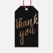 Goud en zwart met briefing Dank je cadeau Label Cadeaulabel (Voorkant)