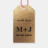 Goud en zwart met briefing Dank je cadeau Label Cadeaulabel (Achterkant)