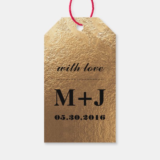 Goud en zwart met briefing Dank je cadeau Label Cadeaulabel (Achterkant)