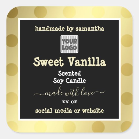 Goud en zwart met etiketten voor de verpakking van (Voorkant)