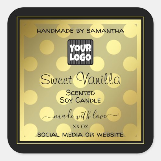 Goud en zwart met etiketten voor de verpakking van (Voorkant)