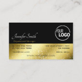 Goud en zwart met Glitter Sterren toevoegen Logo B Visitekaartje (Achterkant)