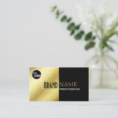 Goud en zwart met Glitter Sterren toevoegen Logo B Visitekaartje (Staand voorkant)