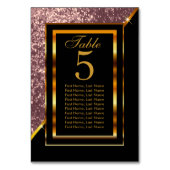 Goud en Zwart met Roos Gouden Glitter Kaart (Achterkant)