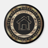 Goud en Zwart Metaal Realtor Ontwerp Magneet (Voorkant)