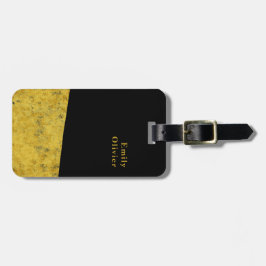 Goud en Zwart Minimalistisch Ontwerp Aangepaste Na Bagagelabel