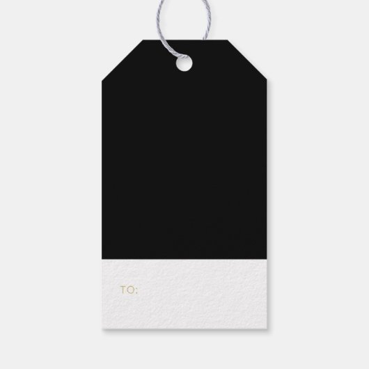 Goud en zwart, modern, fijn kerstcadeau-Label Cadeaulabel (Achterkant)