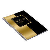 Goud en zwart modern geometrisch ontwerp notitieboek (Rechterzijde)