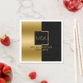 Goud en zwart modern geometrisch ontwerp servet (Insitu)