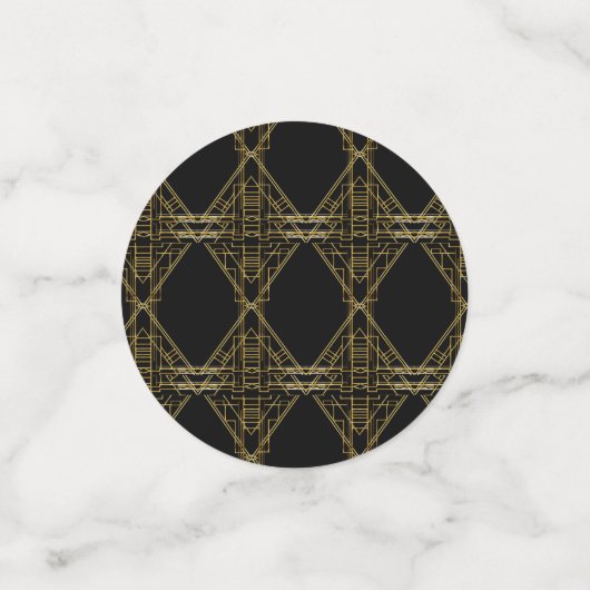 Goud en zwart Modern  Glam Art Deco Confetti (Kleine voorkant)