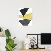 Goud en zwart Modern minimale geometrische kunst Poster (Thuiskantoor)
