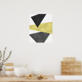 Goud en zwart Modern minimale geometrische kunst Poster (Keuken)