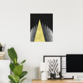 Goud en zwart Modern minimale geometrische kunst Poster (Thuiskantoor)