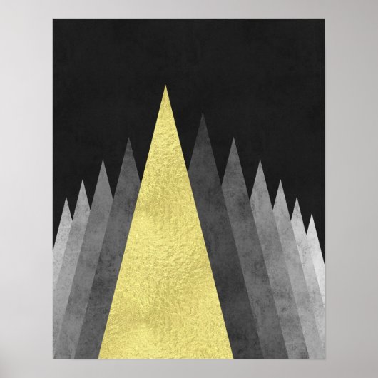 Goud en zwart Modern minimale geometrische kunst Poster (Voorkant)