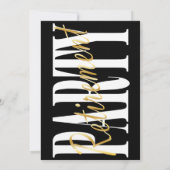 Goud en zwart, moderne feestdagen kaart (Achterkant)