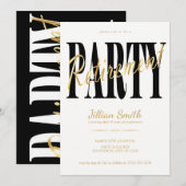 Goud en zwart, moderne feestdagen kaart (Voorkant / Achterkant)