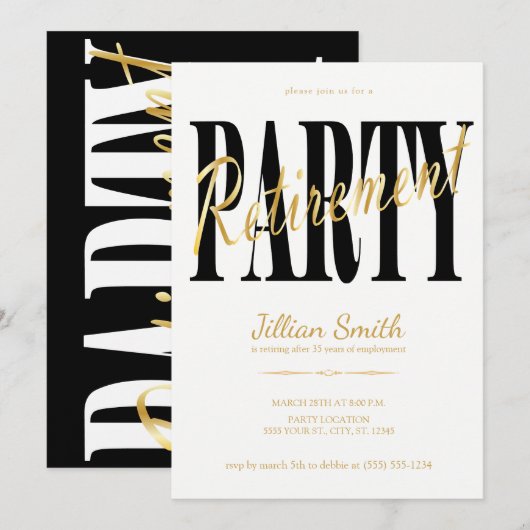 Goud en zwart, moderne feestdagen kaart (Voorkant / Achterkant)