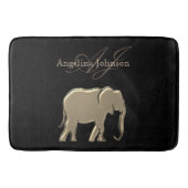 Goud en zwart monogram badmat (Voorkant)