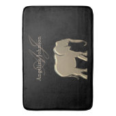 Goud en zwart monogram badmat (Voorkant Verticaal)