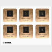 Goud en zwart monogram zakenstickers vierkante sticker (Vel)