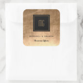 Goud en zwart monogram zakenstickers vierkante sticker (Tas)