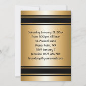 Goud en zwart Muzieknoten Uitnodigingen (Achterkant)