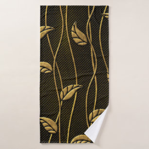 Goud en zwart naadloos, met blaasreliëf badhanddoek
