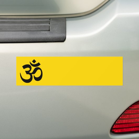 Goud en zwart om-symbool bumpersticker (Op auto)