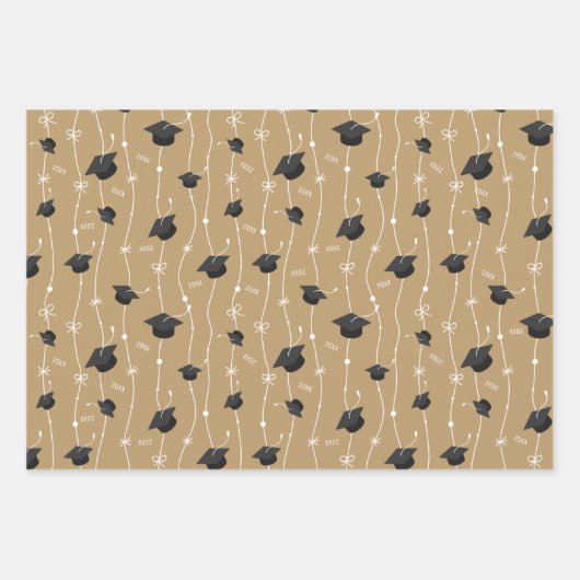 Goud en zwart omslagpapier inpakpapier vel (Voorkant 3)