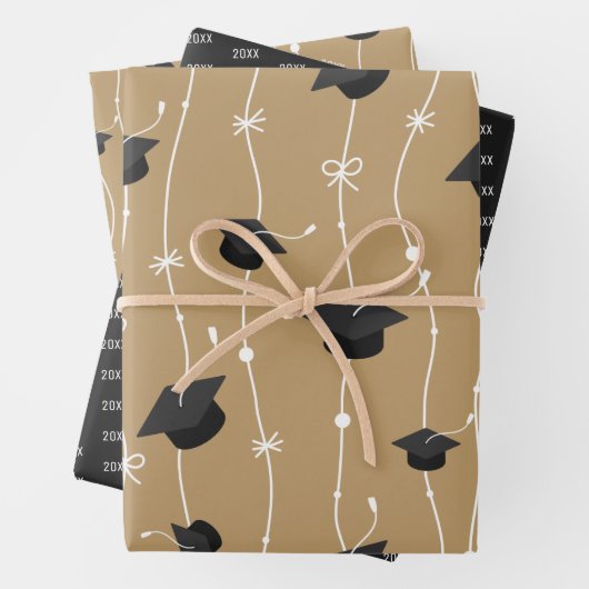 Goud en zwart omslagpapier inpakpapier vel (In situ)