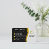 Goud en zwart onroerend goed visitekaartje (Staand voorkant)