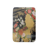 Goud en zwart Oosters Japans Kimono Floral Badmat (Voorkant Verticaal)
