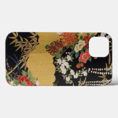 Goud en zwart Oosters Japans Kimono Floral Case-Mate iPhone Case (Achterkant (horizontaal))