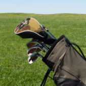 Goud en zwart Oosters Japans Kimono Floral Golfheadcover (Insitu)