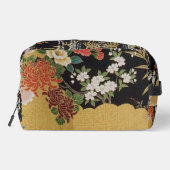 Goud en zwart Oosters Japans Kimono Floral Toilettasje (Achterkant)