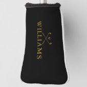 Goud en zwart, op maat golfheadcover (Draai 90)