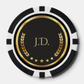 Goud en zwart op maat poker chips (Voorkant)