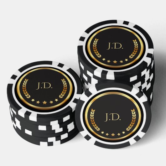 Goud en zwart op maat poker chips (Opstapeling)