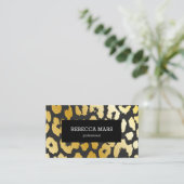 Goud en zwart opgerold papier visitekaartje (Staand voorkant)