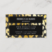 Goud en zwart opgerold papier visitekaartje (Achterkant)
