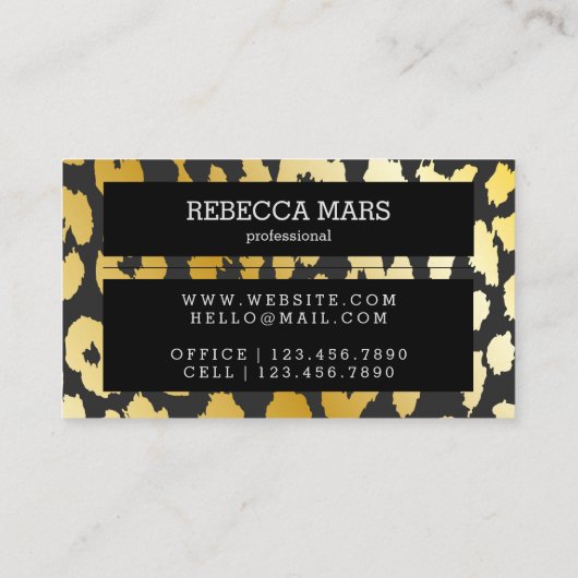 Goud en zwart opgerold papier visitekaartje (Achterkant)