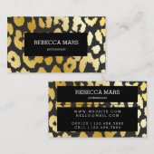 Goud en zwart opgerold papier visitekaartje (Voorkant / Achterkant)