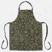 Goud en zwart paisley naadloos schort (Voorkant)