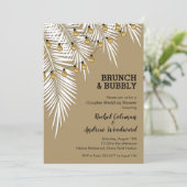 Goud en zwart palmen Vrijgezellenfeest Kaart (Staand voorkant)