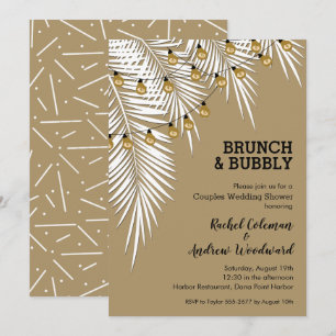 Goud en zwart palmen Vrijgezellenfeest Kaart